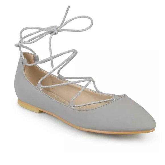 Journee Collection Shoes - Journee Collection‎ Fiona Women's Lace-Up Ballet Flats